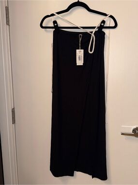 l*space Black Maxi Skirt with White Waist Ties